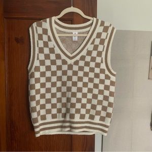 Checkered sweater vest
